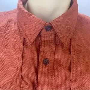 Chemise Huk Homme Manches Courtes, Taille L, Imprimé Plein Air Multicolore – Bon état
